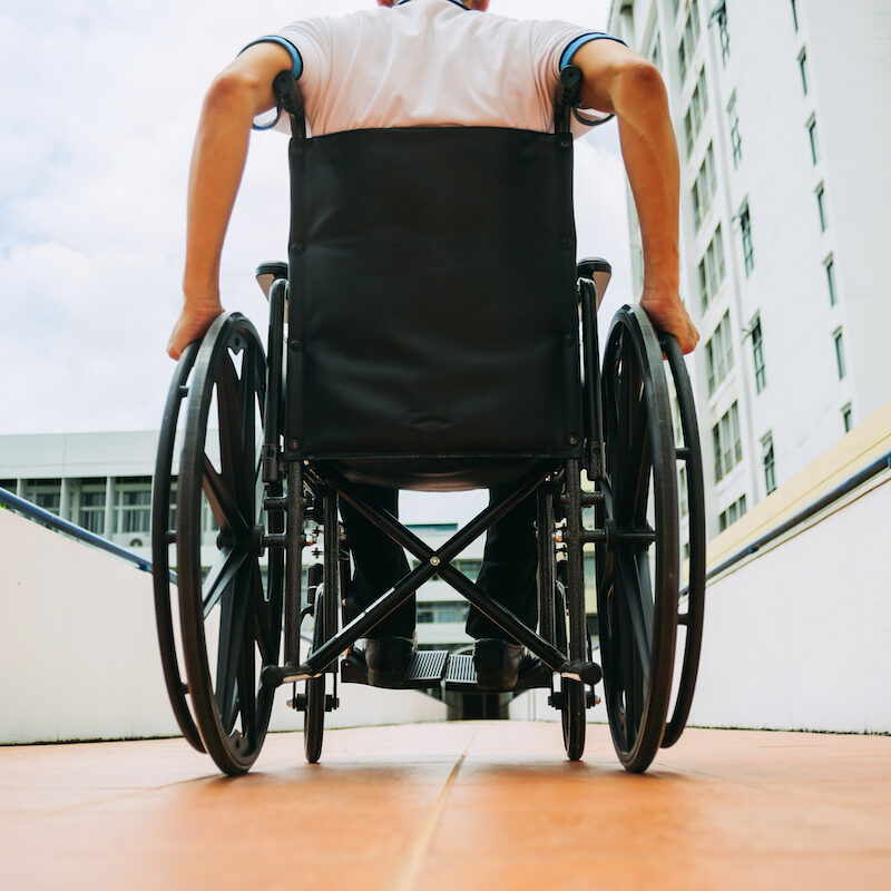 People with disabilities can access anywhere in public place with wheelchair,that make them independent in transportation and feel they are not the stranger from social.